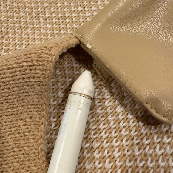 NWOT Tan and Cream Checkered Women's sweater long length vest. Size 24W - Picture 6 of 10